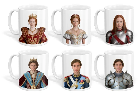 Tasses médiévales avec des slogans amusants