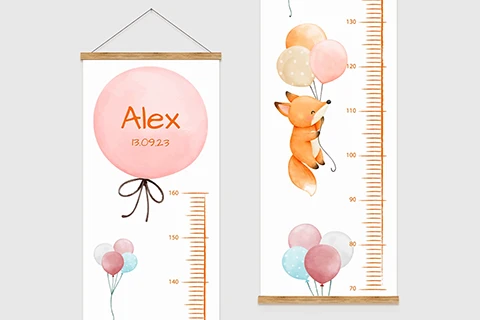 Toise murale personnalisée Ballons