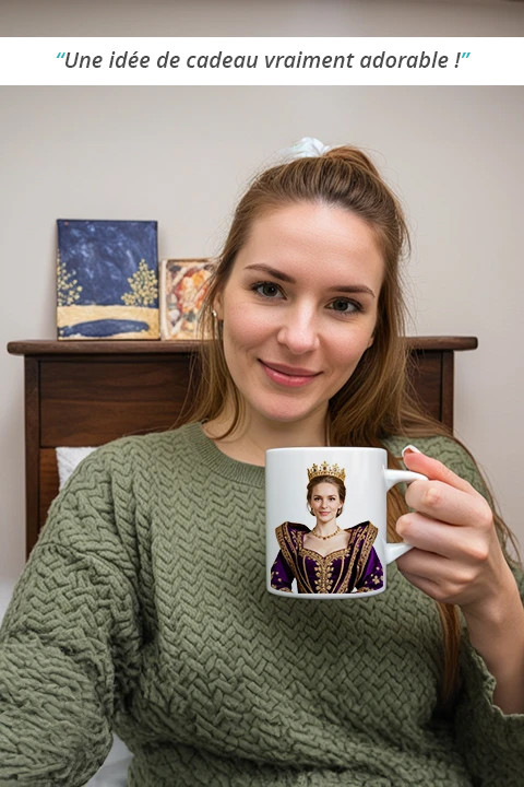Femme avec une tasse Royal