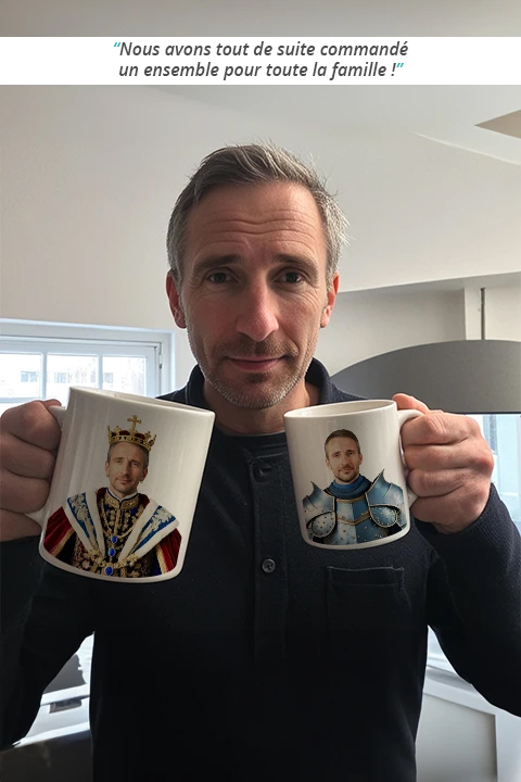 Homme avec une tasse Royal