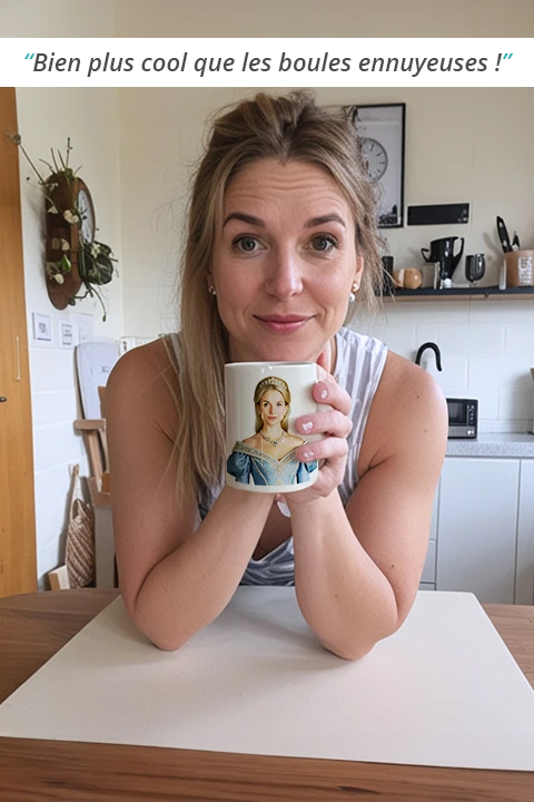 Femme avec une tasse Royal