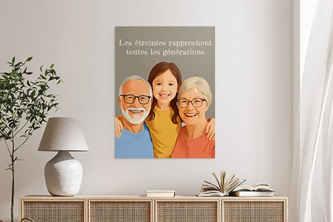 affiche représentant un portrait de famille
