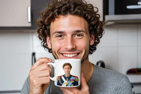 Portrait royal sur une tasse