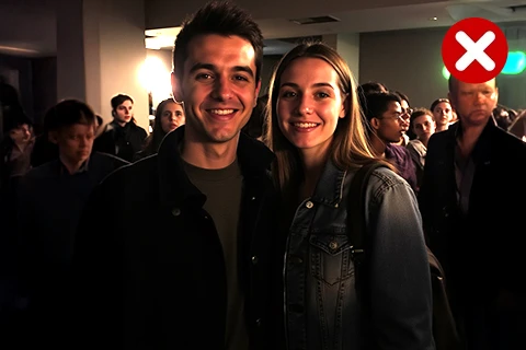 un portrait d'un couple sous un éclairage tamisé