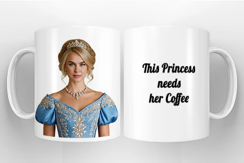 tasse avec portrait royal personnalisé