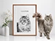 chat avec son portrait