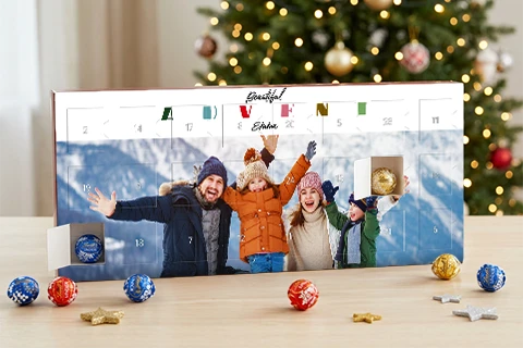 Calendrier de l’Avent Lindt personnalisé avec photo de famille
